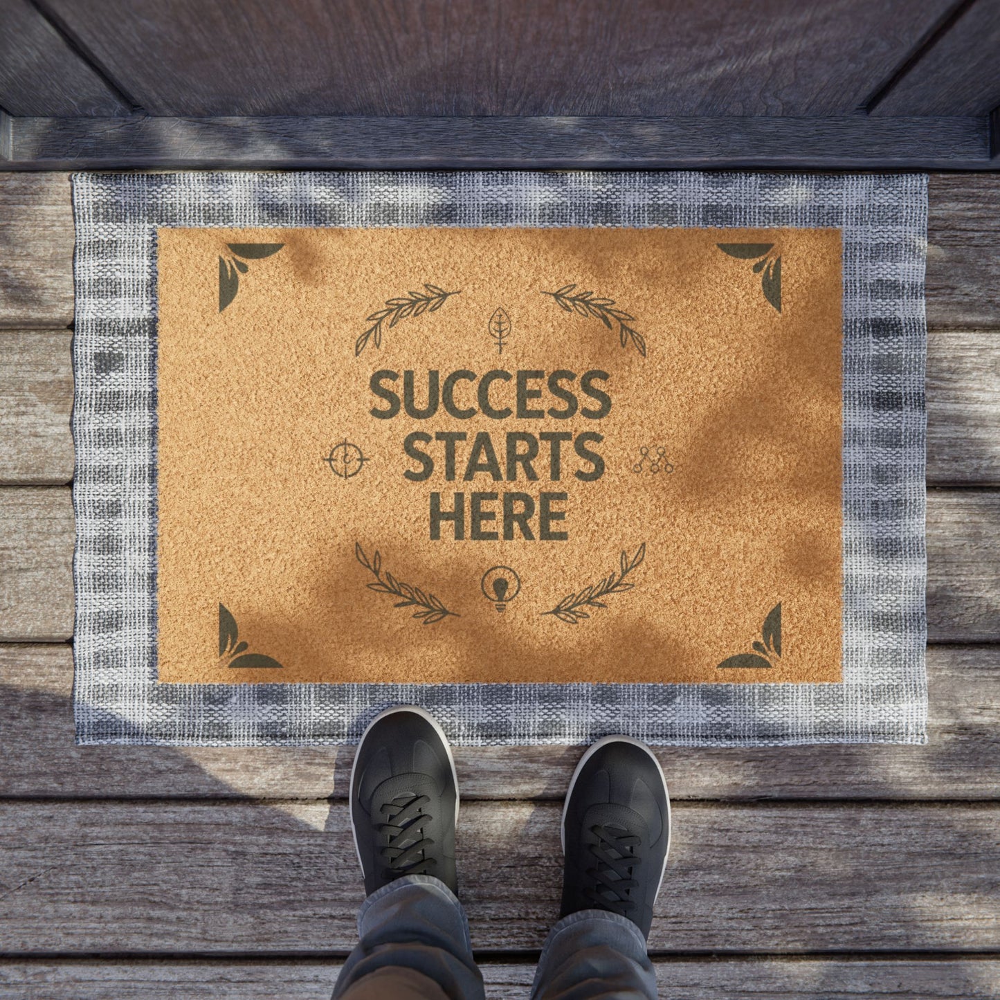 Success Starts Here Doormat | Entrepreneur Welcome Mat | Motivational Home Decor | Business Owner Gift
