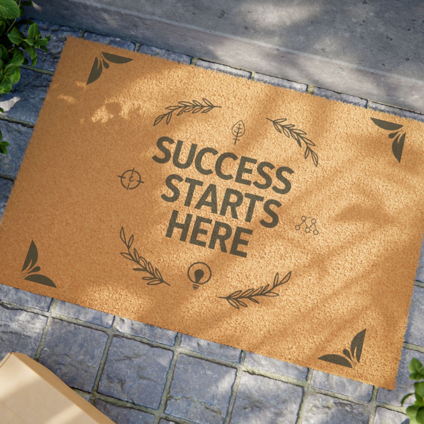 Success Starts Here Doormat | Entrepreneur Welcome Mat | Motivational Home Decor | Business Owner Gift