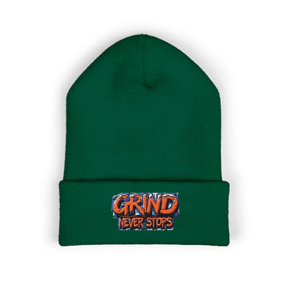 Grind Never Stops Beanie | Entrepreneur Winter Hat | Hustle Motivation Beanie | Business Builder Gift