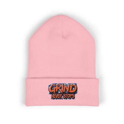 Grind Never Stops Beanie | Entrepreneur Winter Hat | Hustle Motivation Beanie | Business Builder Gift