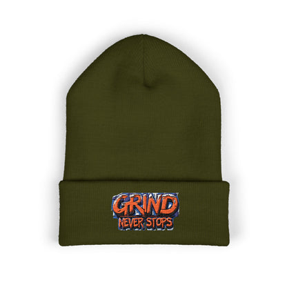 Grind Never Stops Beanie | Entrepreneur Winter Hat | Hustle Motivation Beanie | Business Builder Gift