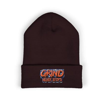 Grind Never Stops Beanie | Entrepreneur Winter Hat | Hustle Motivation Beanie | Business Builder Gift