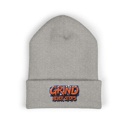 Grind Never Stops Beanie | Entrepreneur Winter Hat | Hustle Motivation Beanie | Business Builder Gift